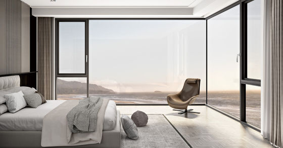 อลูมิเนียม ทนทาน เปิดหน้าต่าง Swing ด้วยกระจก laminated และกระจกประกอบความร้อน