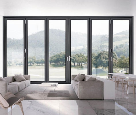 บ้านที่สามารถปรับแต่งได้ ประตูพับอลูมิเนียม กระจกผสมด้วยมือล็อค