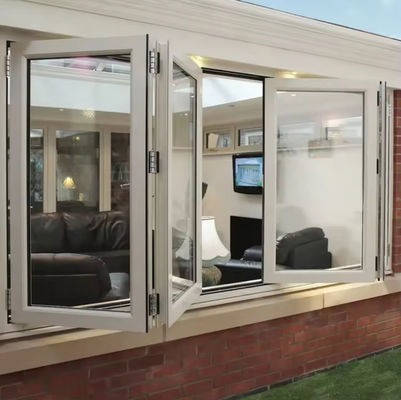 คุณภาพ  Custom Balcony Aluminum Folding Window Tempered Insulated Folding Glass Window โรงงาน