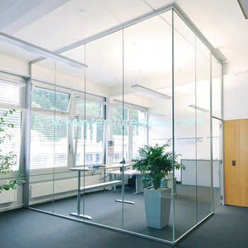 คุณภาพ  Dustproof Glass Partition Wall Easy Cleaning Glass Office Partitions โรงงาน