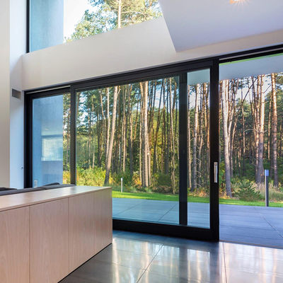 ความปลอดภัย อาคารอาศัย อลูมิเนียมประตูกระจกเลื่อน กระจกแยกด้วยโปรไฟล์ความร้อน