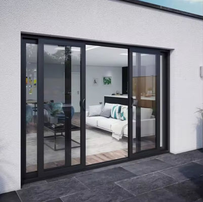 ความปลอดภัย อาคารอาศัย อลูมิเนียมประตูกระจกเลื่อน กระจกแยกด้วยโปรไฟล์ความร้อน