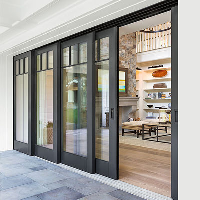 ประตูกระจกอลูมิเนียมประกันความร้อน ที่กําหนดเอง ด้วยโปรไฟล์ภาระหนัก