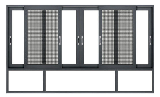 ประตูสไลด์อัลลูมิเนียมลวดลอย ป้องกันพายุกลางแจ้ง