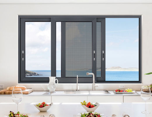 ประตูสไลด์อัลลูมิเนียมลวดลอย ป้องกันพายุกลางแจ้ง