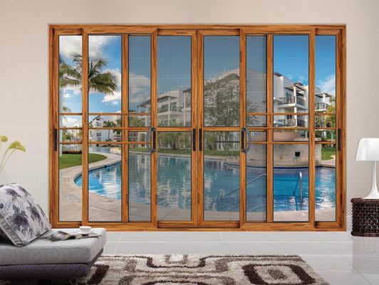 ประตูกระจกเลื่อนอัลลูมิเนียมหนาทนทาน แบบเปิดแนวราบ