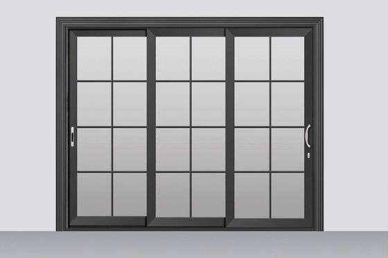 กันพายุ 2 มิลลิเมตร หนาอะลูมิเนียม ประตูลื่น Patio ด้วยกระจกกระชับ