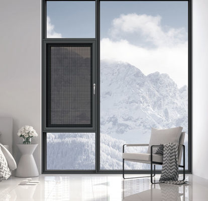 SZG Casement Open Aluminum Swing Window พร้อมอุปกรณ์เหล็กดัดเหล็ก