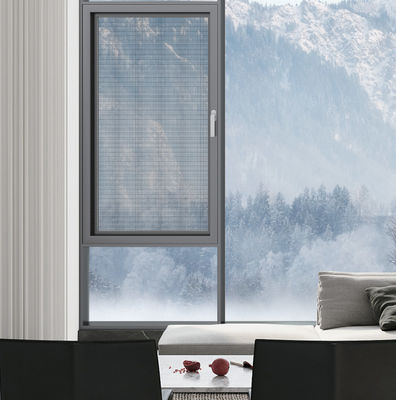 หน้าต่างสวิงอัลลูมิเนียมสีเทา