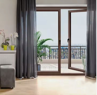 SZG บ้านอลูมิเนียมประตูสอยกระจกคู่เพื่อความปลอดภัยและเปิดเรียบ