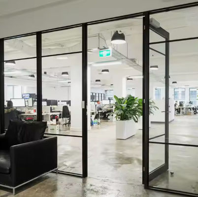 ประตูสวิงแครมอัลลูมิเนียมกล่องสองแบบ ออกแบบทันสมัย ด้วยกระจกหมัก