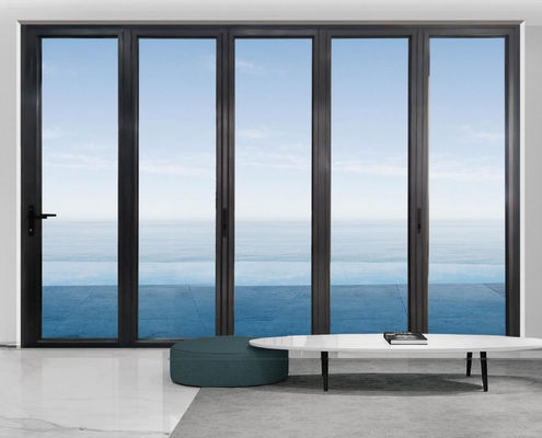 ความทนทานต่อพายุพายุ อลูมิเนียมภายใน ประตู Bifold Powder Coating