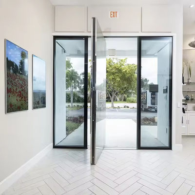 ประตูปิเวตอลูมิเนียมเคลือบผงปรับแต่ง ประตูเข้าปิเวตแก้วแหลม