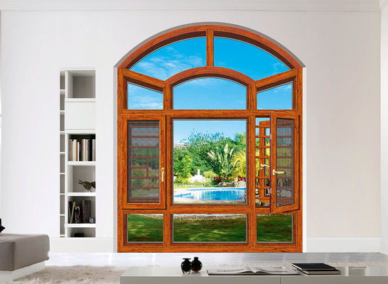 ผงเคลือบ หมุนมุม อะลูมิเนียม หน้าต่างที่กําหนดเอง ด้วยการป้องกันแมลง