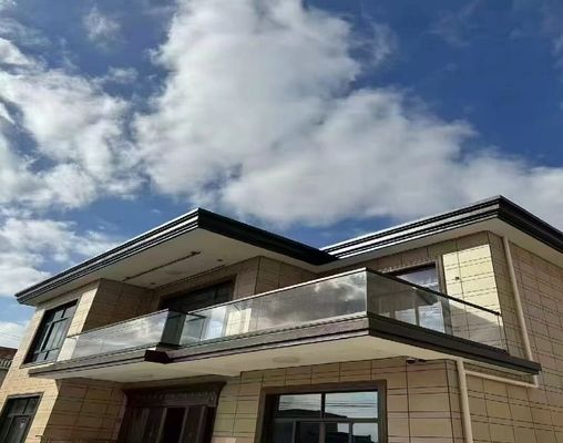 อลูมิเนียมยืดหยุ่น U Channel Glass Railing ภายนอก