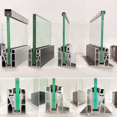 ปรับแต่ง 12 มิลลิเมตร อลูมิเนียม U Channel Glass Railing 304 SS แฮนเดริล