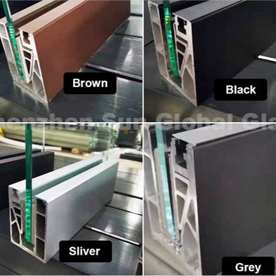 โมเดิร์น ดีไซน์ กระจกรั้วระเบียง Handrail U Channel กระจกรั้วสําหรับภายในภายนอก