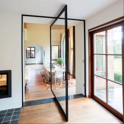 ประตูเข้าแบบอัลลูมิเนียมสลัด Pivot ประตูหมุนกระจกภาระหนัก