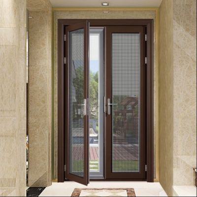 อลูมิเนียม Double Glass Swing Door ร้านค้าหน้าประตูอลูมิเนียม Double Hinged