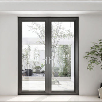 ประตูสวิงกรอบสแตนเลสอลูมิเนียม 6063-T5 คุณภาพสูง สําหรับสถานที่พาณิชย์และที่อยู่อาศัย