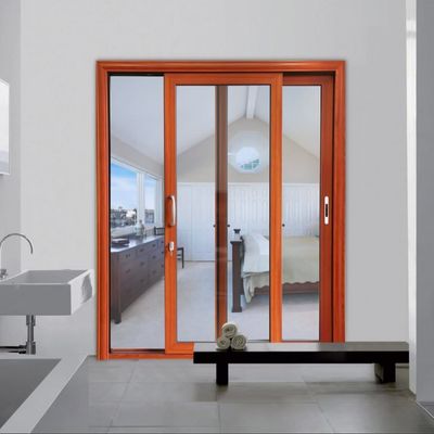 ประตูเลื่อนอัลลูมิเนียมที่ยั่งยืนสําหรับการป้องกันควันน้ํามัน 50 ปี อายุการใช้งานและประสิทธิภาพพลังงานสูง