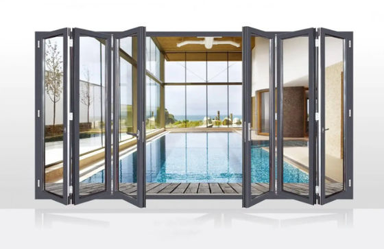 ประตูภายนอกกระจกอะลูมิเนียมแบบกันหนาว สําหรับอาคารพาณิชย์ การออกแบบพลังงาน