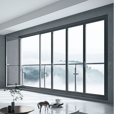 ประตูพับอลูมิเนียมพร้อมฉนวนกันเสียงที่ดี คุณภาพสูง EPDM และสารเคลือบหลุมร่องฟันซิลิโคน ติดตั้งง่าย