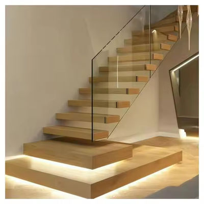 กระดานกระจก laminated ที่สามารถปรับปรุงบันไดพลอยที่มีสตินเกอร์เหล็กคาร์บอนแข็ง