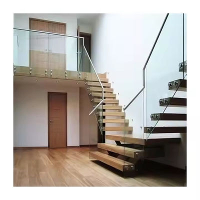 กระดานกระจก laminated ที่สามารถปรับปรุงบันไดพลอยที่มีสตินเกอร์เหล็กคาร์บอนแข็ง