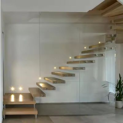 กระดานกระจก laminated ที่สามารถปรับปรุงบันไดพลอยที่มีสตินเกอร์เหล็กคาร์บอนแข็ง