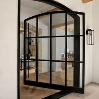 ประตูเหล็กหน้ากระจกกระจกใสทางการค้า