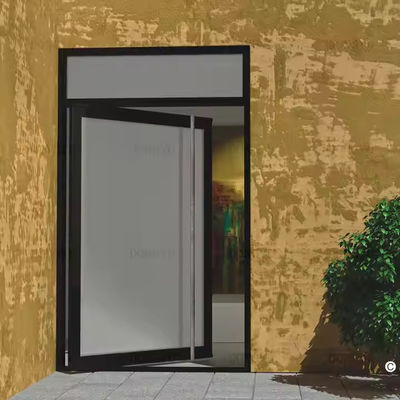 4-12mm Double Glazing Aluminum Pivot Door พร้อมกระจกใสและวัสดุเครือสกรีนสแตนเลส