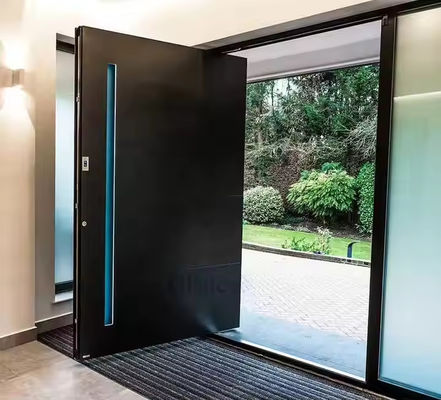 ประตูสแตนเลส อลูมิเนียมภายใน Pivot ประตูด้วยกระจกใสและความหนาของกรอบ 1.8mm