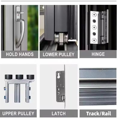 หน้าต่างพับแบบอัลลูมิเนียมสไตล์โมเดิร์น พร้อมกระจกกระชับกันและความหนาของกระจกที่กําหนดเอง