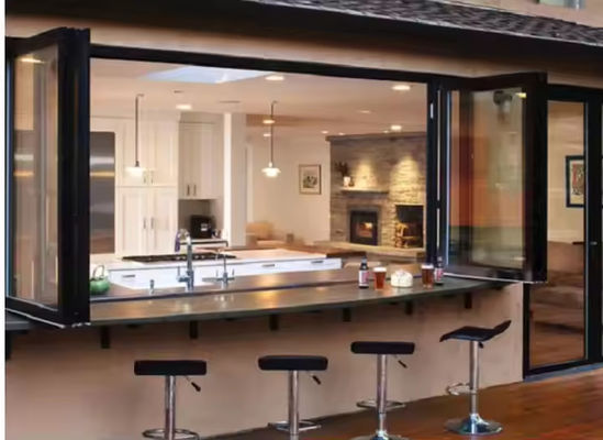 ประปาความร้อน หน้าต่างอลูมิเนียมพับได้ เพื่อกันเสียงและกันเสียงดี