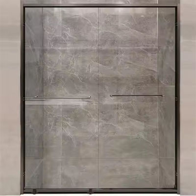 การออกแบบแบบไร้กรอบ การติดตั้งง่าย ประตูน้ําชักกระจกคู่ 8 มม