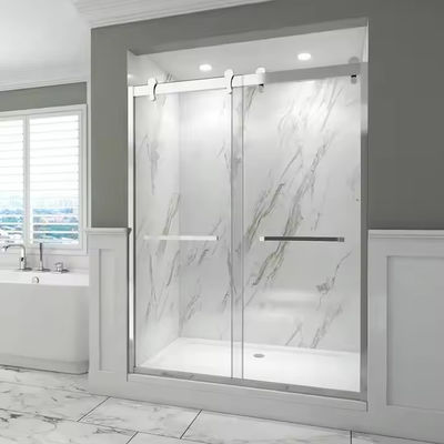 ประตูน้ําอัดน้ําและแอนโดลิสต์สไลด์น้ําอาบน้ําในกรอบสแตนเลสที่มีกระจก