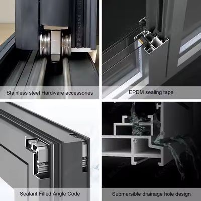 หนักงานขาวกรอบอลูมิเนียมกระจก Bifolding Patio ประตูเลื่อน