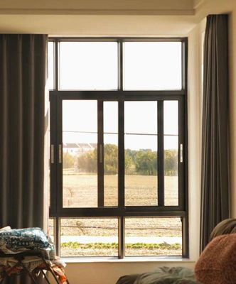 หน้าต่างบานเลื่อนอะลูมิเนียมกันแดด ทนลม พร้อมกระจกนิรภัย