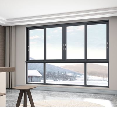 หน้าต่างบานเลื่อนกระจกสองชั้นพร้อมกรอบอลูมิเนียมอัลลอยด์และกระจกฉนวนสำหรับอายุการใช้งาน 50 ปี