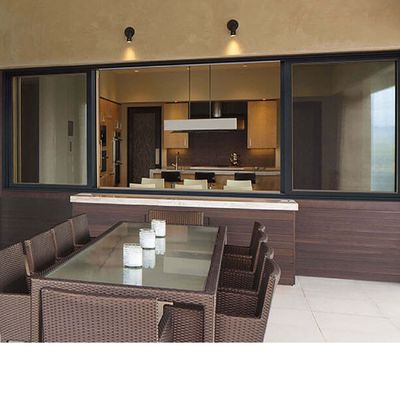 หน้าต่างบานเลื่อนกระจกสองชั้นพร้อมกรอบอลูมิเนียมอัลลอยด์และกระจกฉนวนสำหรับอายุการใช้งาน 50 ปี