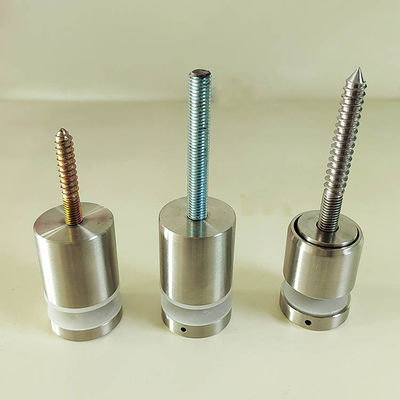 ปรับสแตนเลสฟรีฟรม ผนังติดตั้งกระจก Railing ติดตั้ง Standoff Pin