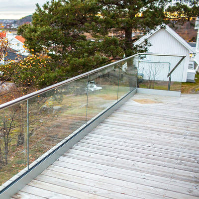 Customizable Aluminum U Channel Glass Railing with Tempered Glass and Powder Coated Finish