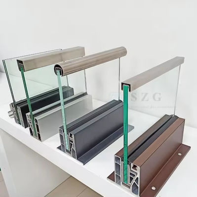 Lamel U Channel Glass Balustrade การติดตั้งบนด้านบนที่มีกระจกแผ่น
