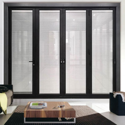 ป้องกันพายุ ด้านนอก Bi Folding Door อลูมิเนียม Patio Bifold Doors Puertas Plegables Accordion ประตูแก้วพับ